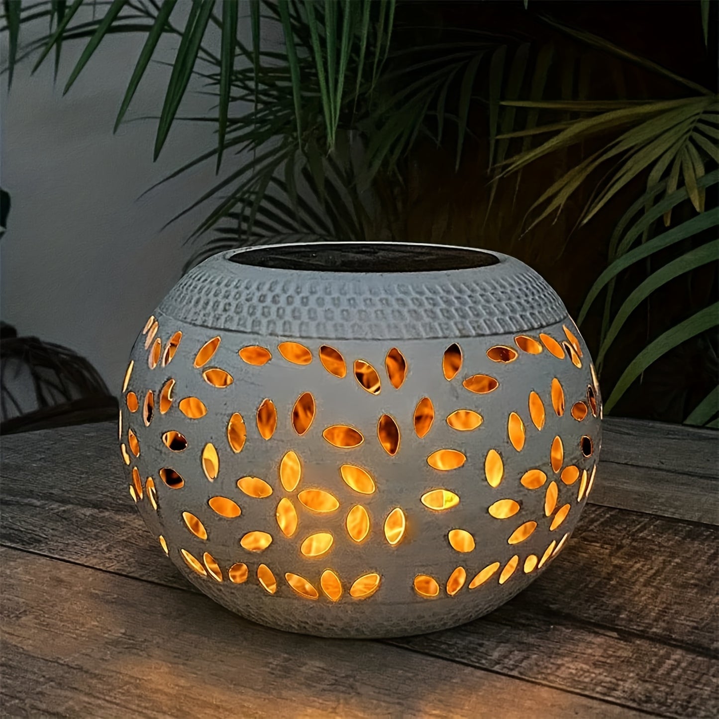 1pc Solar Table Lights Outdoor, White Metal Tabletop Light, Sun lights Garden lights, solar projection lights, Solar Powered Decorative Lighting Lantern, Christmas, Halloween Decorations Lights Outdoor For Desk Bedroom Patio
