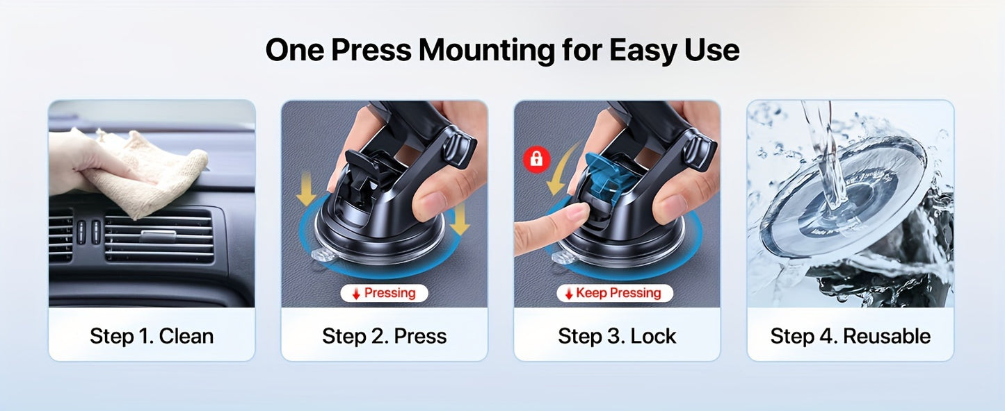 Miracase Universal Phone Holder For Car, Reliable Suction Hands-Free Car Phone Holder Mount, Automobile Cell Phone Holder Car For Dashboard Vent Fit For All Smartphones