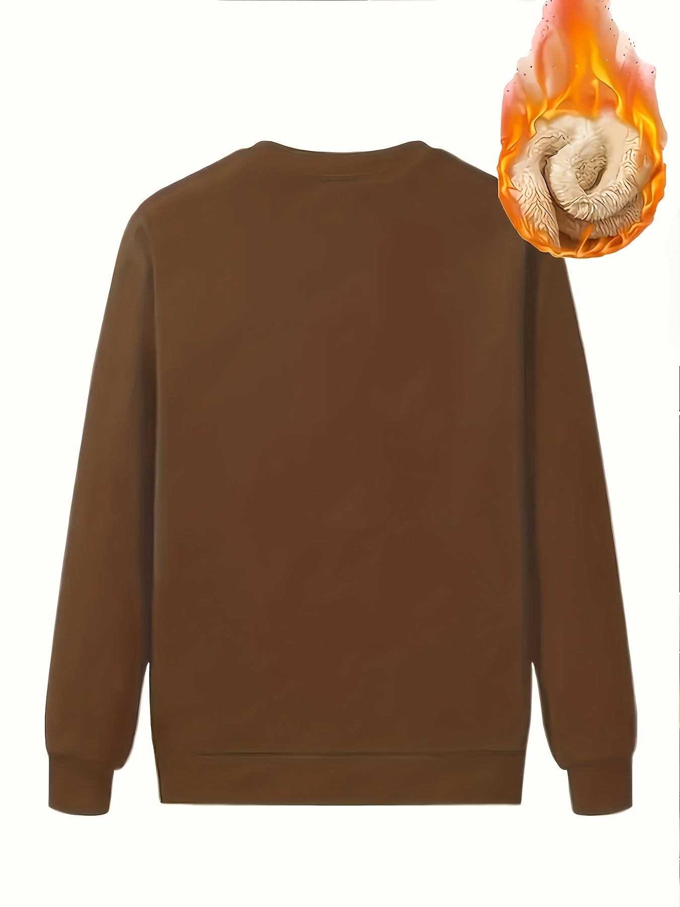 Men's Thermal Insulated Sweatshirt - Heavyweight Layering Base Layer for Winter, Indoor/Outdoor Cold Weather Clothing - Machine Washable Round Neck Pullover, Winter Sweaters, Indoor Warmth, Simple Design, Comfortable Fit, Pul