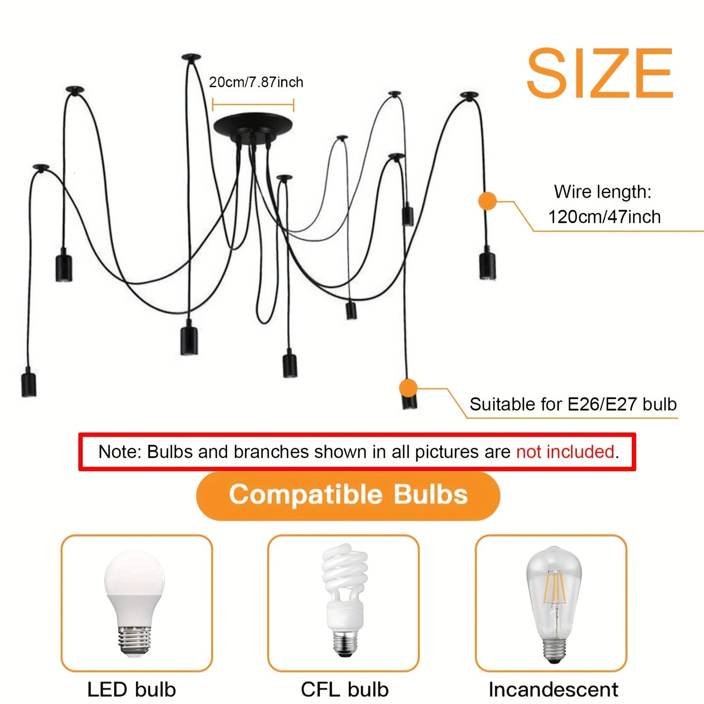Modern Chic Industrial Dining Chandelier - Adjustable DIY Lighting With 3/5/6/8 Heads - Antique Classic Ceiling Spider Lamp Light Pendant - Metal & Glass - For Dining Room, Kitchen, Restaurant - Perfect Gift for Housewarming