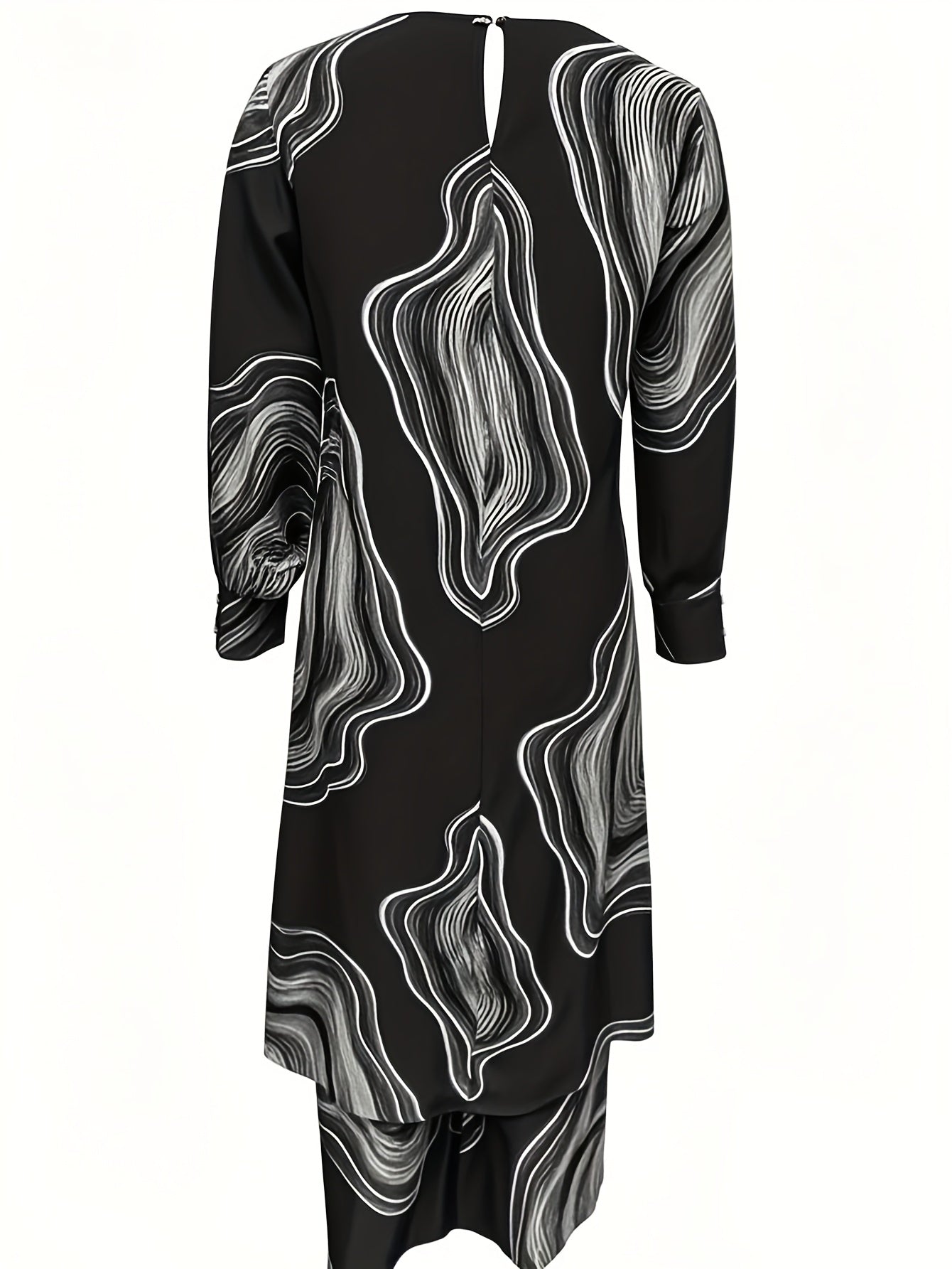 Ramadan, Women Button-Decorated Solid Color Long Sleeve Top & Pants Set, Arabic Style Clothing, Only Clothes, Without Headscarf