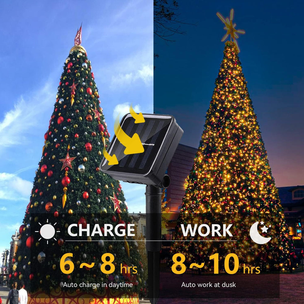 50/100/200/300LED Solar Copper Wire String Lights, Outdoor Lighting Fairy String Lights, 8 Lighting Modes Garden Lights For Lawn, Patio, Garden, Party, Wedding, Christmas Decoration 1pcs 275.59inch/472.44inch/866.14inch/1259.
