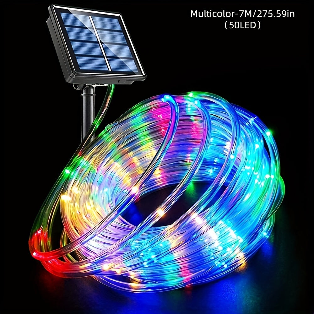 1 Pack Solar Tube String Lights, 8 Modes Outdoor LED Copper Wire Lights, For Garden Decor Lamp, Outdoor LED Copper Fairy String Tube Lights For Party Garden Yard Home Wedding Christmas Halloween Holiday Decoration Lighting