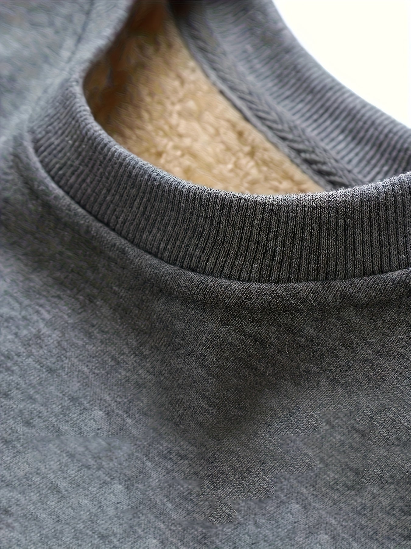 Men's Thermal Insulated Sweatshirt - Heavyweight Layering Base Layer for Winter, Indoor/Outdoor Cold Weather Clothing - Machine Washable Round Neck Pullover, Winter Sweaters, Indoor Warmth, Simple Design, Comfortable Fit, Pul