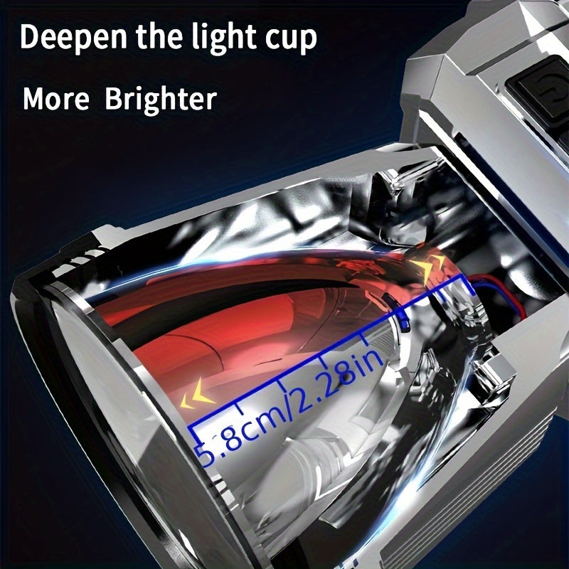 1pc Super Bright USB Charging Headlight, For Outdoor Lighting, Home Lighting, Camping, Hiking, Night Cycling, Fishing