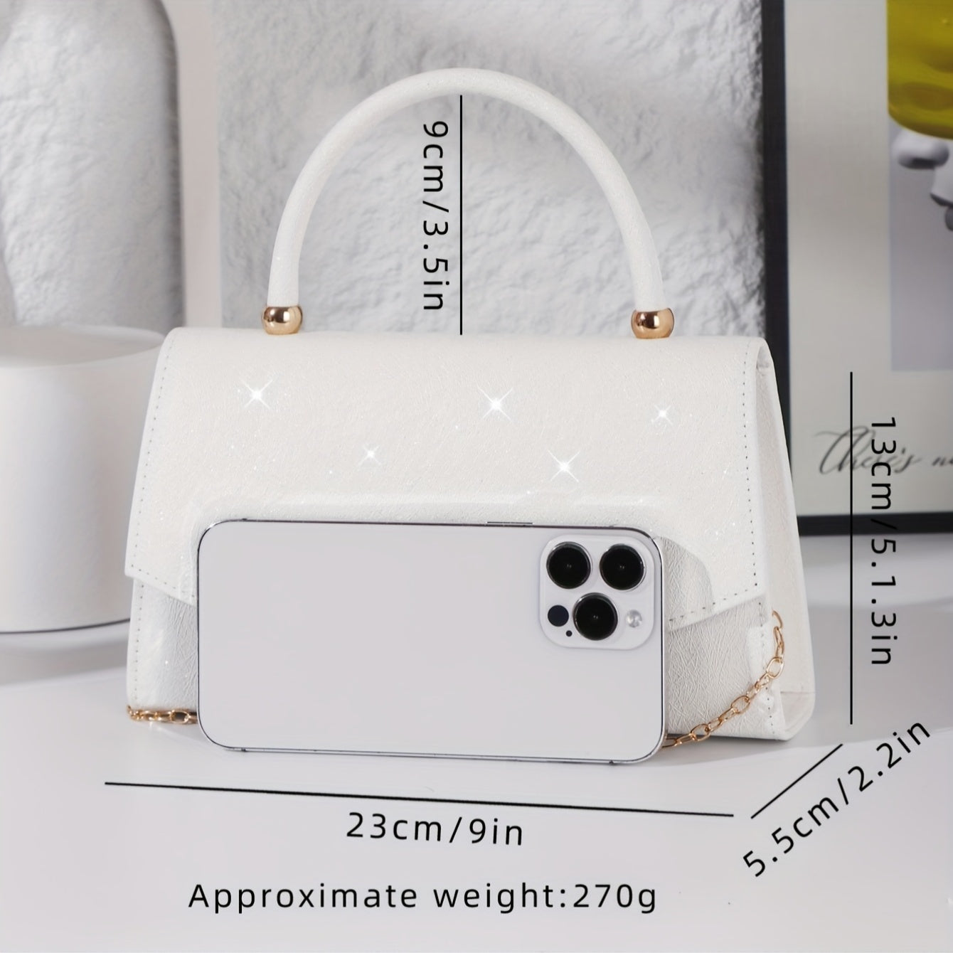 A New Elegant Evening Bag for Women That Combines Grace And Allure, Making You The Star of The Event. It Features a Detachable Chain, Serving As a Stylish Clutch for Parties, Weddings, And Formal Occasions. This Chic And Vers