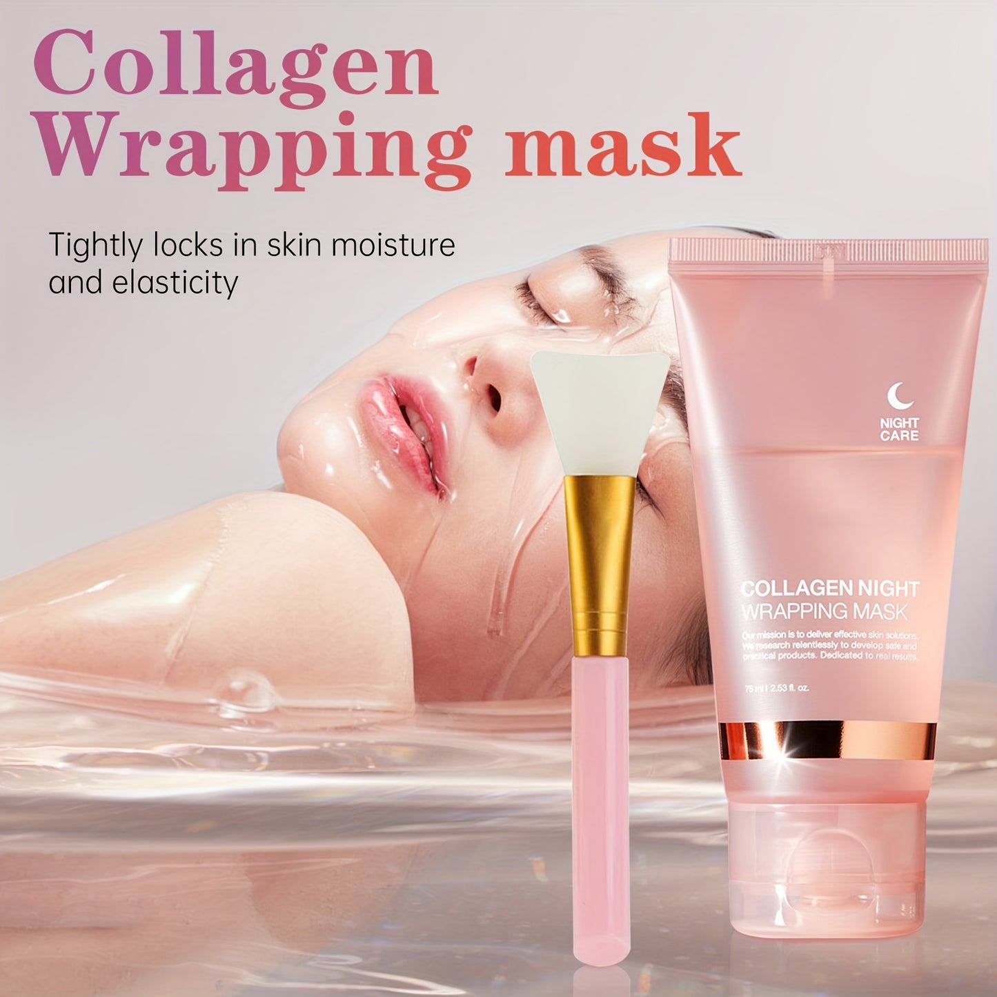 Hydrating Collagen Night Mask, 2.54oz - Gentle & Non-Irritating, Moisturizing Firming Face Care for All Skin Types,, Collagen Filling, Face Care