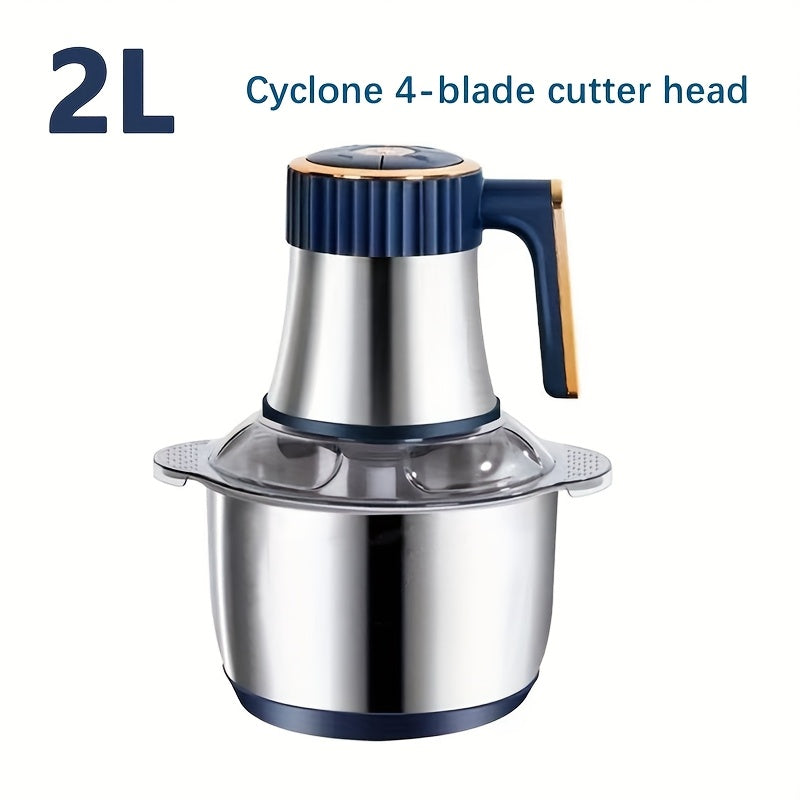 2L/3L/5L Stainless Steel Meat Grinder with 5-Speed Control & 30000 RPM Motor - Rapid Straining Technology for Chopping Onions, Garlic, Vegetables - Ideal for Salads, Soups, Noodles - European Plug (220-240V), Meat Grinders fo