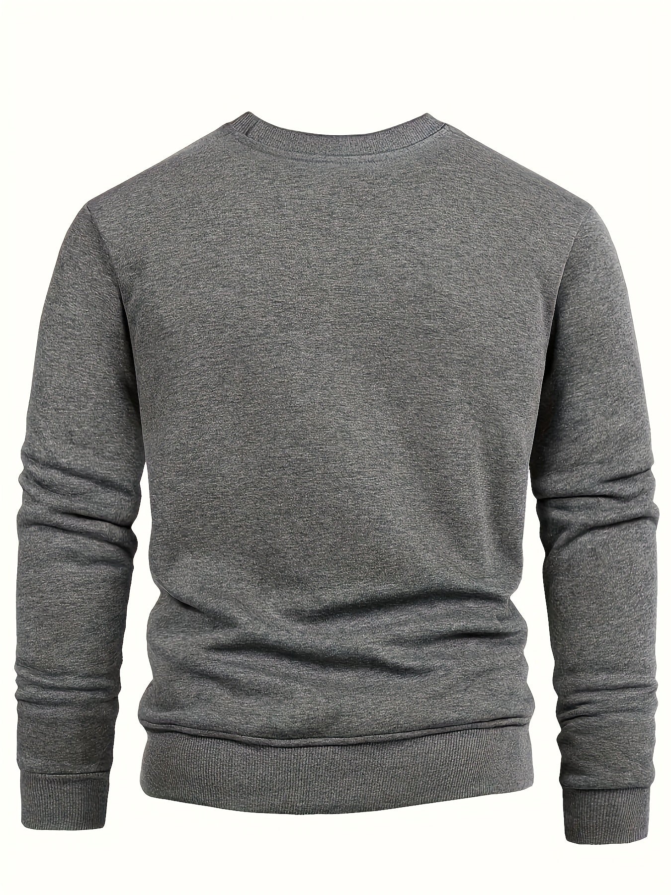Men's Thermal Insulated Sweatshirt - Heavyweight Layering Base Layer for Winter, Indoor/Outdoor Cold Weather Clothing - Machine Washable Round Neck Pullover, Winter Sweaters, Indoor Warmth, Simple Design, Comfortable Fit, Pul