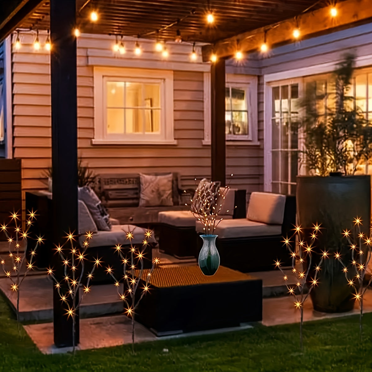 1pc 20 LED Branch Lights, Indoor Decoration Lighting For Weddings, Birthdays, Christmas Fairy Lights, With Branch Design (No Batteries, Please Bring Your Own 2 AA Batteries)