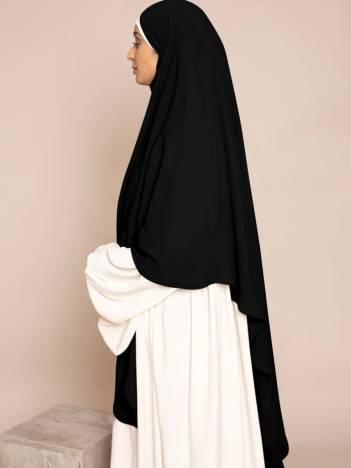 1pc Elegant Women'S Abaya Headscarf - Lightweight Breathable Islamic Hijab, Modest Muslim Robe, All-Season Travel & Everyday Hijab, Easy-to-Wear Abaya for Women, Islamic Clothing, Minimalist Design, Comfortable Fit, Hijabi Fa