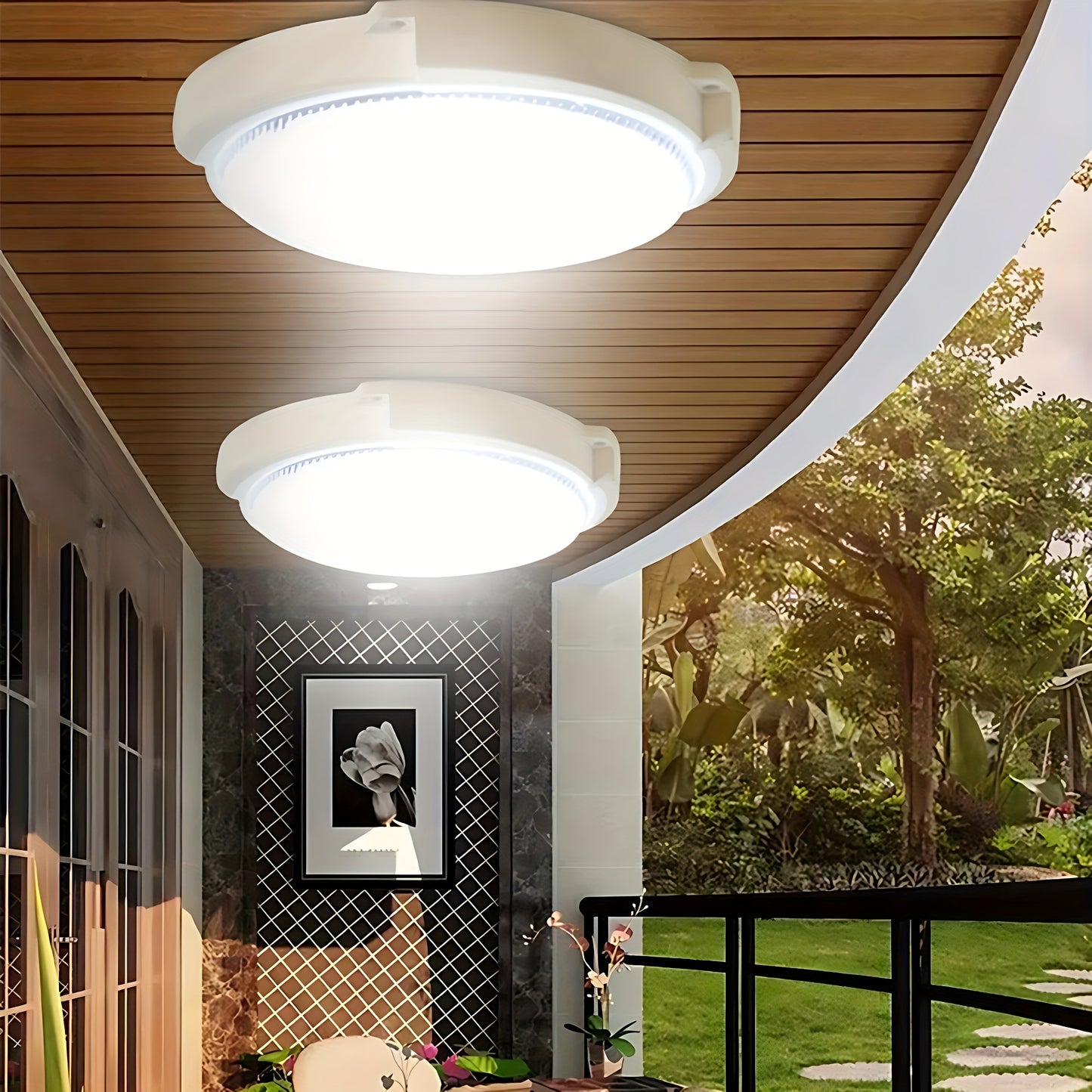 1pc Solar-Powered Sconce Ceiling Light - Wireless Remote Control, Water-Resistant, Infrared Sensor, Lithium Battery - Indoor Balcony Garden Decoration, Home Porch Smart Lighting Solution