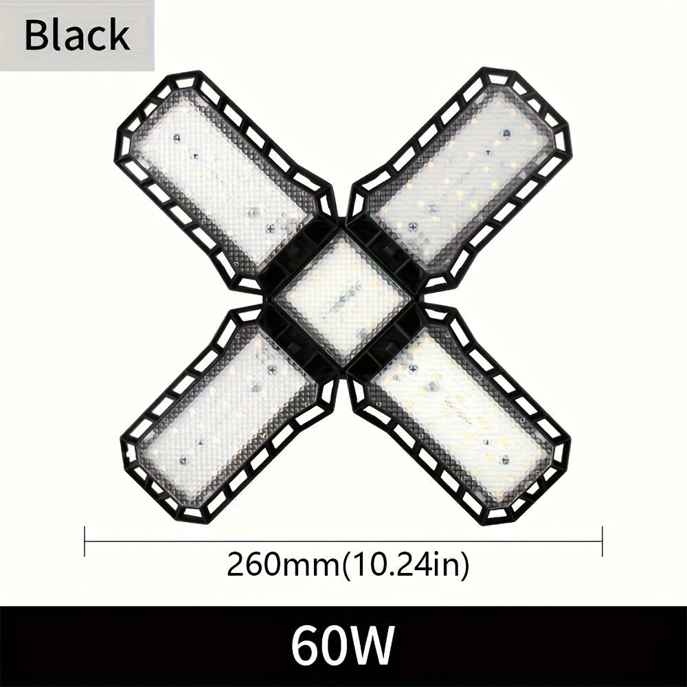 LED Garage Light Bulbs, 10000LM Super Bright Garage Lighting LED Shop Light With Adjustable Panels, E26/E27 Screw Socket Deformable Led Garage Ceiling Light Fixture For Warehouse, Corridor, Stadium