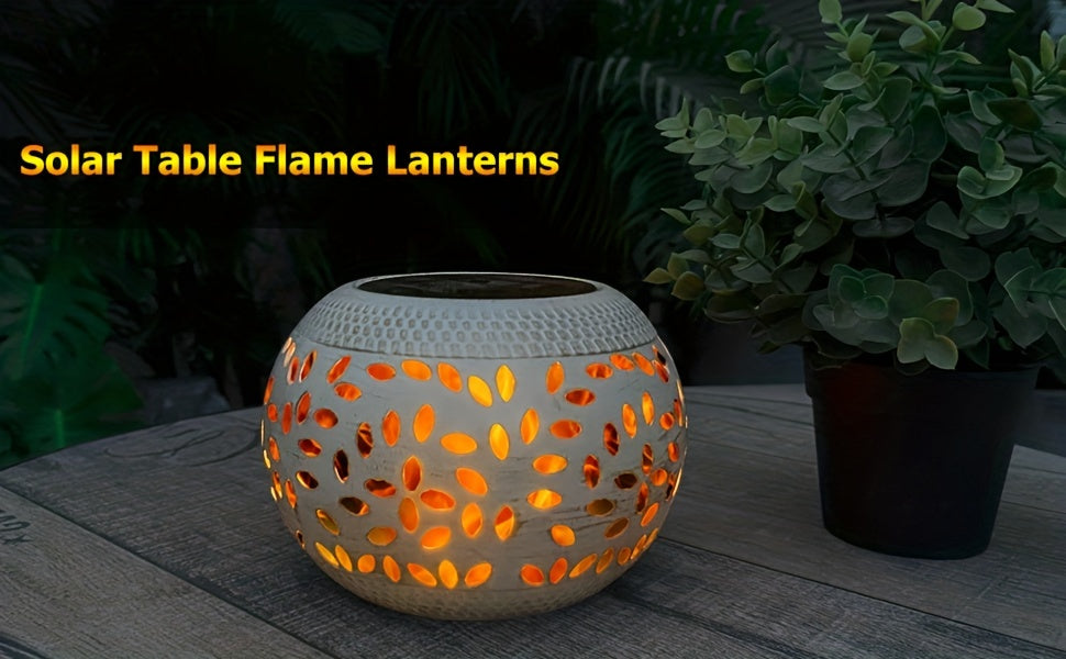 1pc Solar Table Lights Outdoor, White Metal Tabletop Light, Sun lights Garden lights, solar projection lights, Solar Powered Decorative Lighting Lantern, Christmas, Halloween Decorations Lights Outdoor For Desk Bedroom Patio