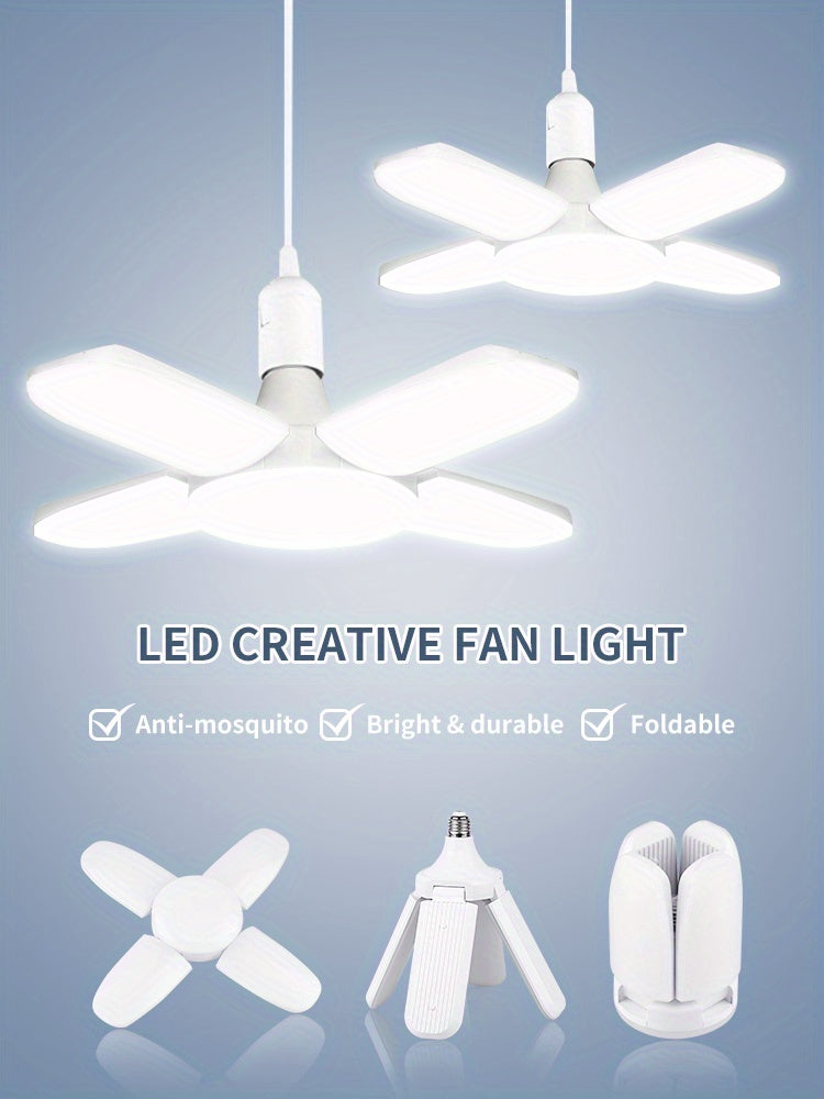 1pc/5pcs Mini LED Garage Light, LED Four-Leaf Light, Mini Folding Light 28W (Equivalent 80W) 6500K Pendant Light Folding Light Suitable for Garage Indoor Lighting High Brightness