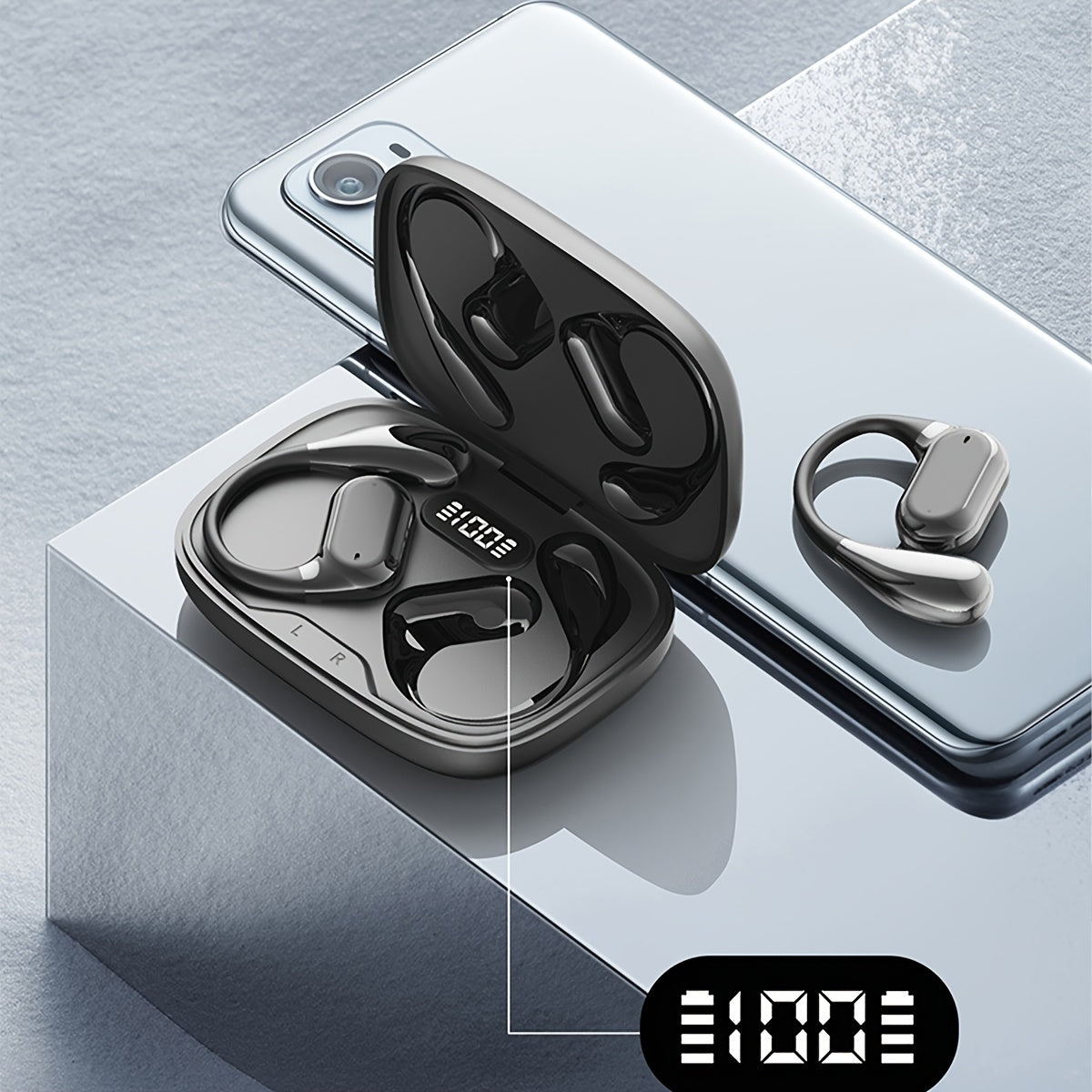 2025 New Style True Wireless on-Ear Music Headset Gaming Earbuds Video TWS HIFI Bass 9D Stereo HD Calling Earphones for Android for iPhone Cellphone Sports Earpieces Smart Headphones