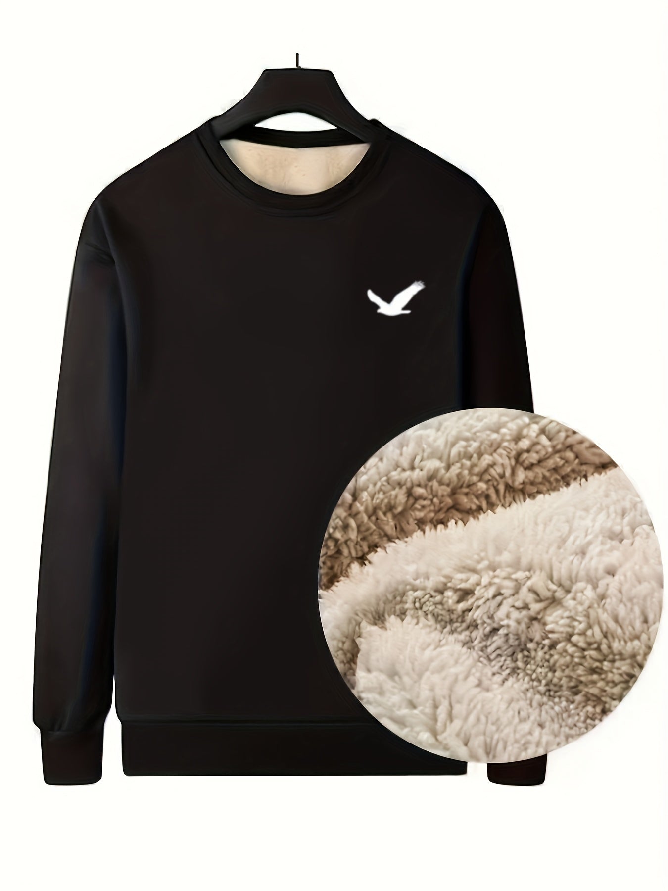 Men's Thermal Insulated Sweatshirt - Heavyweight Layering Base Layer for Winter, Indoor/Outdoor Cold Weather Clothing - Machine Washable Round Neck Pullover, Winter Sweaters, Indoor Warmth, Simple Design, Comfortable Fit, Pul