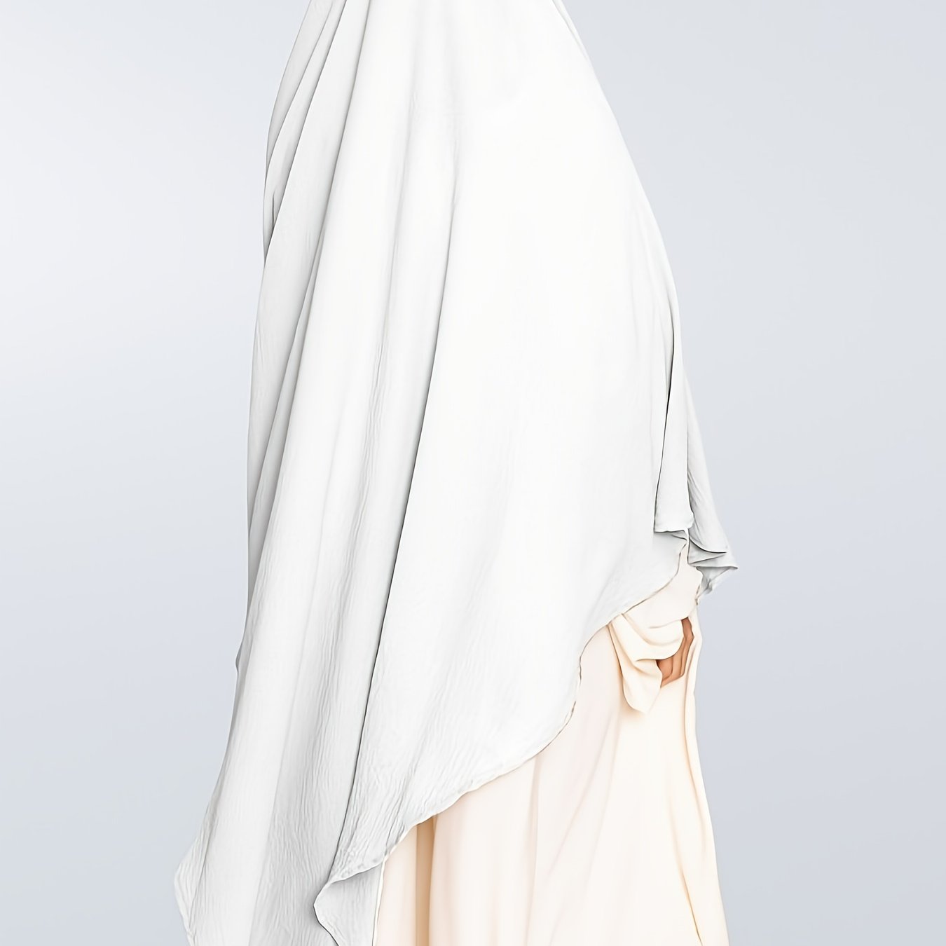 1pc Elegant Women'S Abaya Headscarf - Lightweight Breathable Islamic Hijab, Modest Muslim Robe, All-Season Travel & Everyday Hijab, Easy-to-Wear Abaya for Women, Islamic Clothing, Minimalist Design, Comfortable Fit, Hijabi Fa