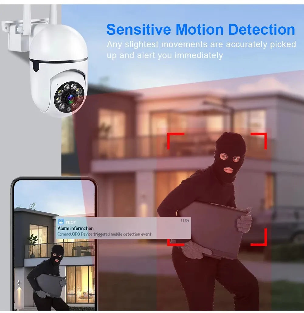 8MP Wifi IP Surveillance de sécurité sans fil caméra PTZ 4X Zoom caméras suivi Audio bidirectionnel HD nuit couleur caméra