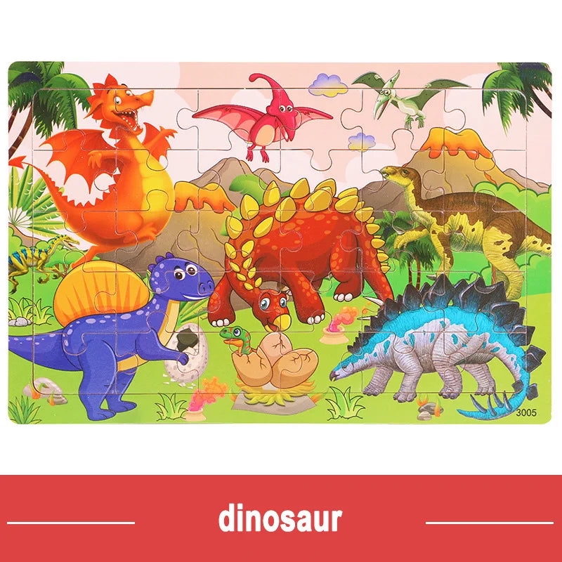 Jeu intellectuel en bois à pensée logique, Puzzle, véhicule Animal, dessin animé, jouets éducatifs précoces pour enfants, cadeau