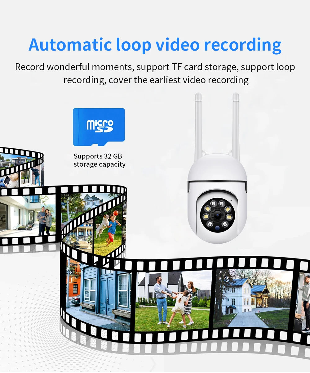 8MP Wifi IP Surveillance de sécurité sans fil caméra PTZ 4X Zoom caméras suivi Audio bidirectionnel HD nuit couleur caméra