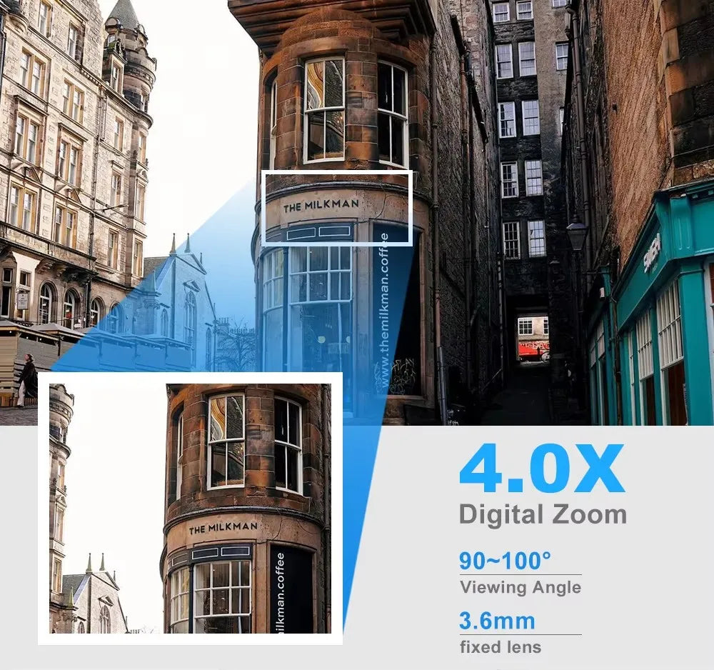 8MP Wifi IP Surveillance de sécurité sans fil caméra PTZ 4X Zoom caméras suivi Audio bidirectionnel HD nuit couleur caméra