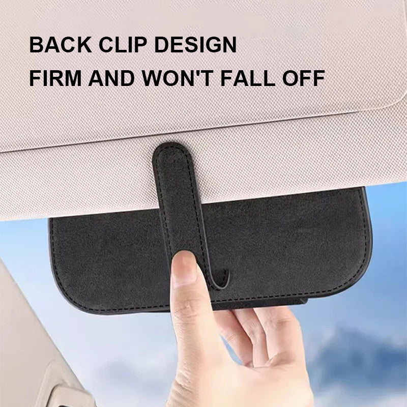 SEAMETAL – porte-lunettes pare-soleil en cuir de vache, boîte de protection pour lunettes de soleil résistantes à l'usure, mallette de rangement pour lunettes automobiles