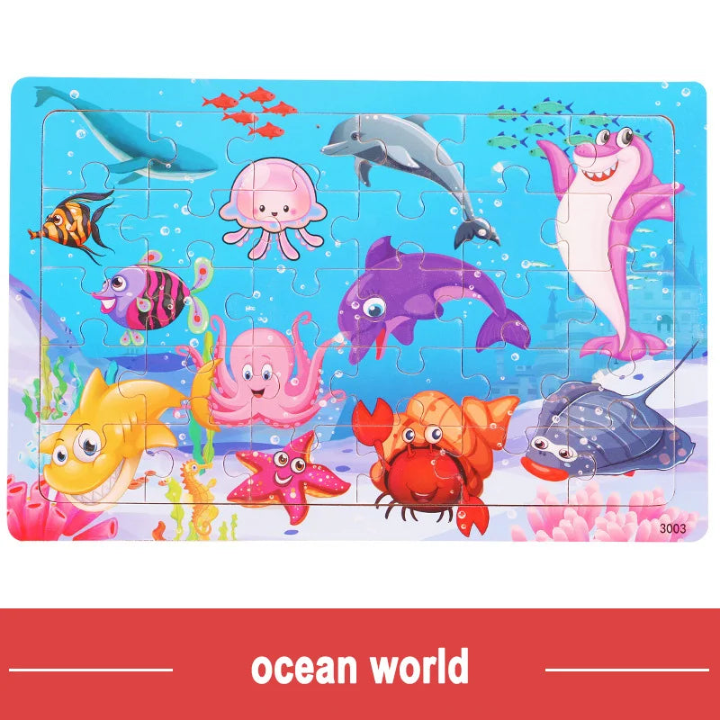Jeu intellectuel en bois à pensée logique, Puzzle, véhicule Animal, dessin animé, jouets éducatifs précoces pour enfants, cadeau