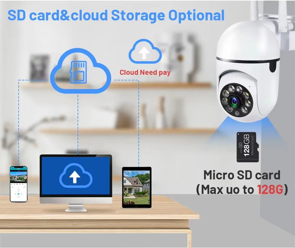 8MP Wifi IP Surveillance de sécurité sans fil caméra PTZ 4X Zoom caméras suivi Audio bidirectionnel HD nuit couleur caméra