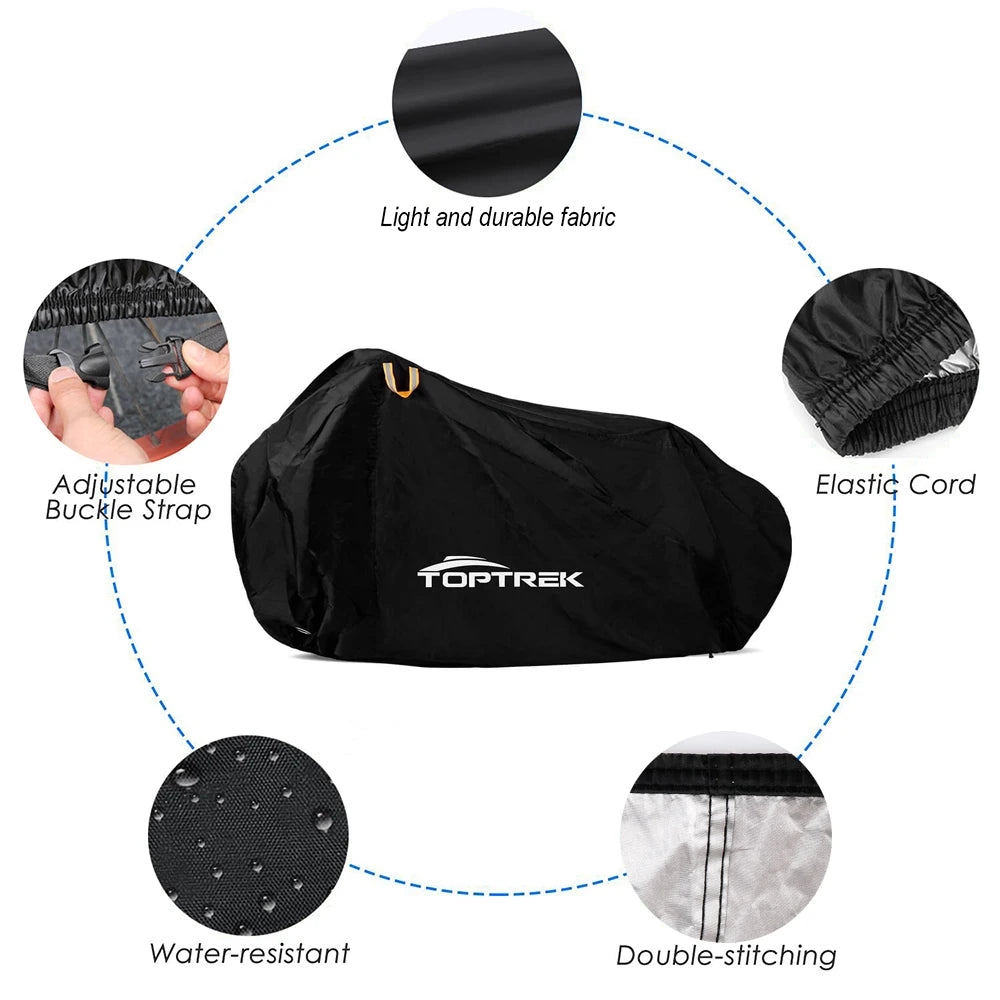 Toptrek housse de vélo protecteur de vélo polyvalent pluie neige poussière tous temps housses de protection étanche 210T de haute qualité