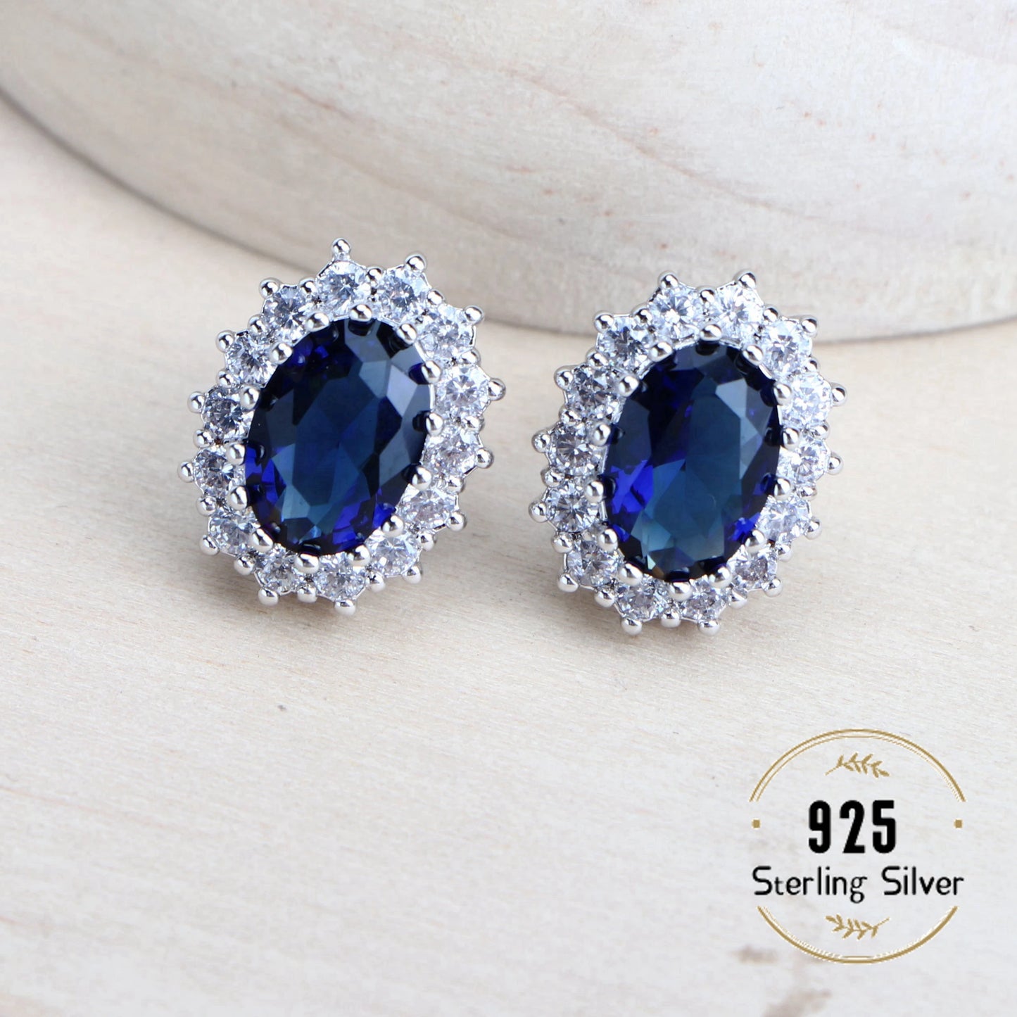 Ensemble de bijoux de mariée en argent 925 pour femmes, Costume en zircone bleue, bijoux fins, collier, boucles d'oreilles, bagues, Bracelets, pendentif