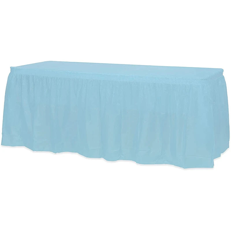 Holaroom jupe de Table jetable en plastique fête 6 couleurs 75x430 cm couverture de Table pour joyeux anniversaire fête mariage Festival décoration