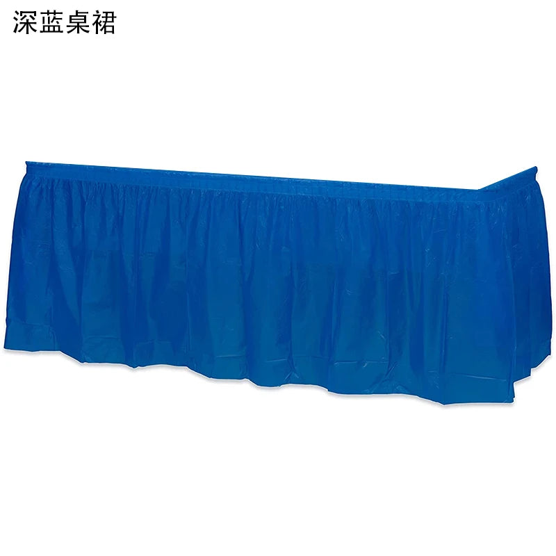 Holaroom jupe de Table jetable en plastique fête 6 couleurs 75x430 cm couverture de Table pour joyeux anniversaire fête mariage Festival décoration
