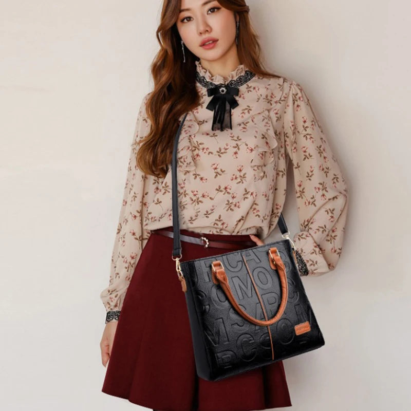 Sacs à bandoulière décontractés en cuir PU pour femmes, sac à main fourre-tout de luxe pour dames, grande capacité, sac initié au voyage