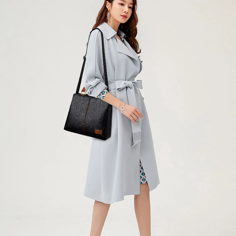 Sacs à bandoulière décontractés en cuir PU pour femmes, sac à main fourre-tout de luxe pour dames, grande capacité, sac initié au voyage