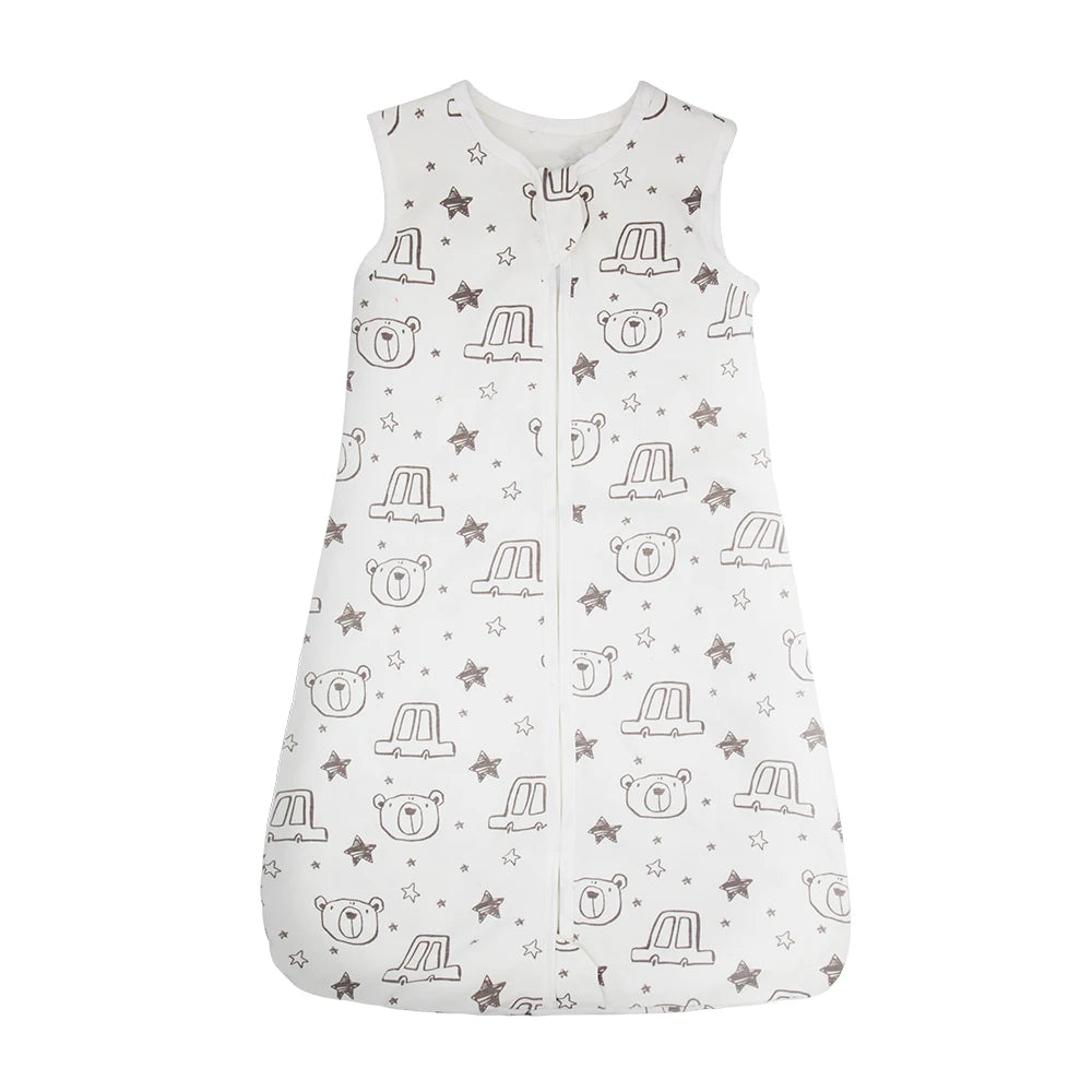 Sacs de couchage pour bébé de 3 à 18 mois, vêtements de nuit fins d'été une pièce imprimé ours mignon, sacs de nuit de dessin animé, couverture Anti-coup de pied