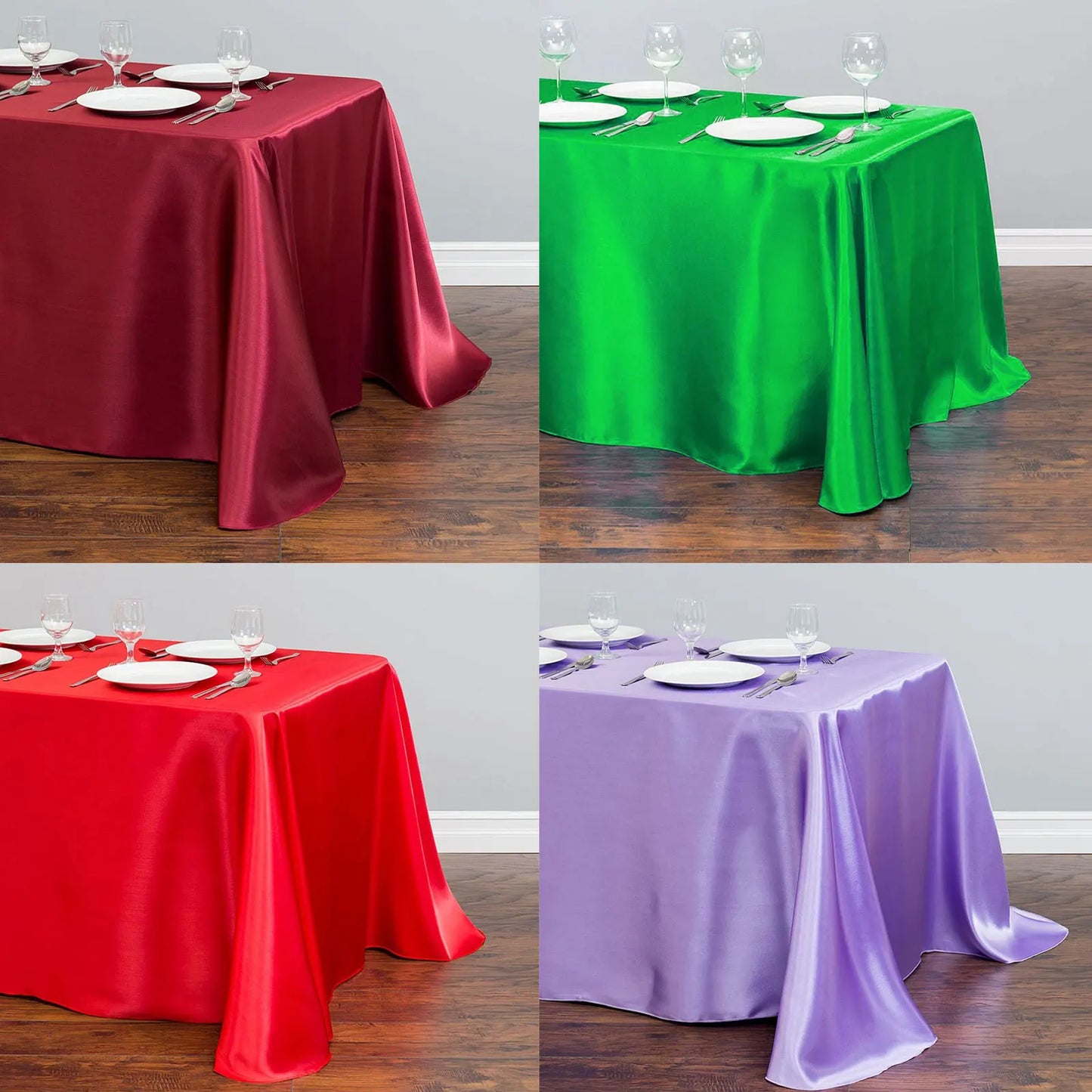 Nappe rectangulaire en Satin pour mariage, blanc et noir, pour fête d'anniversaire, événements, Banquet, décoration de dîner à domicile