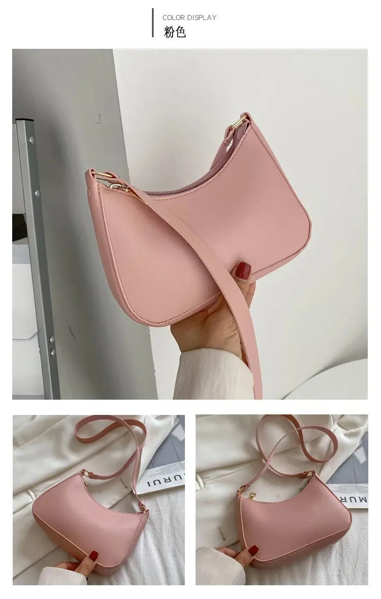 Nouveaux sacs à main de mode pour femmes rétro couleur unie en cuir PU épaule sous les bras sac décontracté femmes Hobos sacs à main sac à main femme