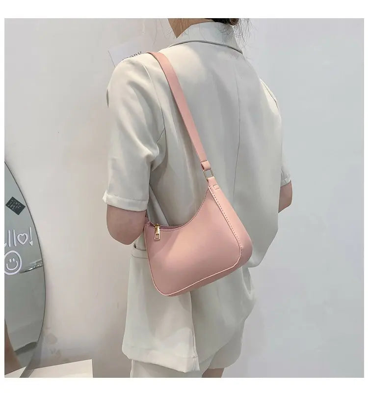 Nouveaux sacs à main de mode pour femmes rétro couleur unie en cuir PU épaule sous les bras sac décontracté femmes Hobos sacs à main sac à main femme