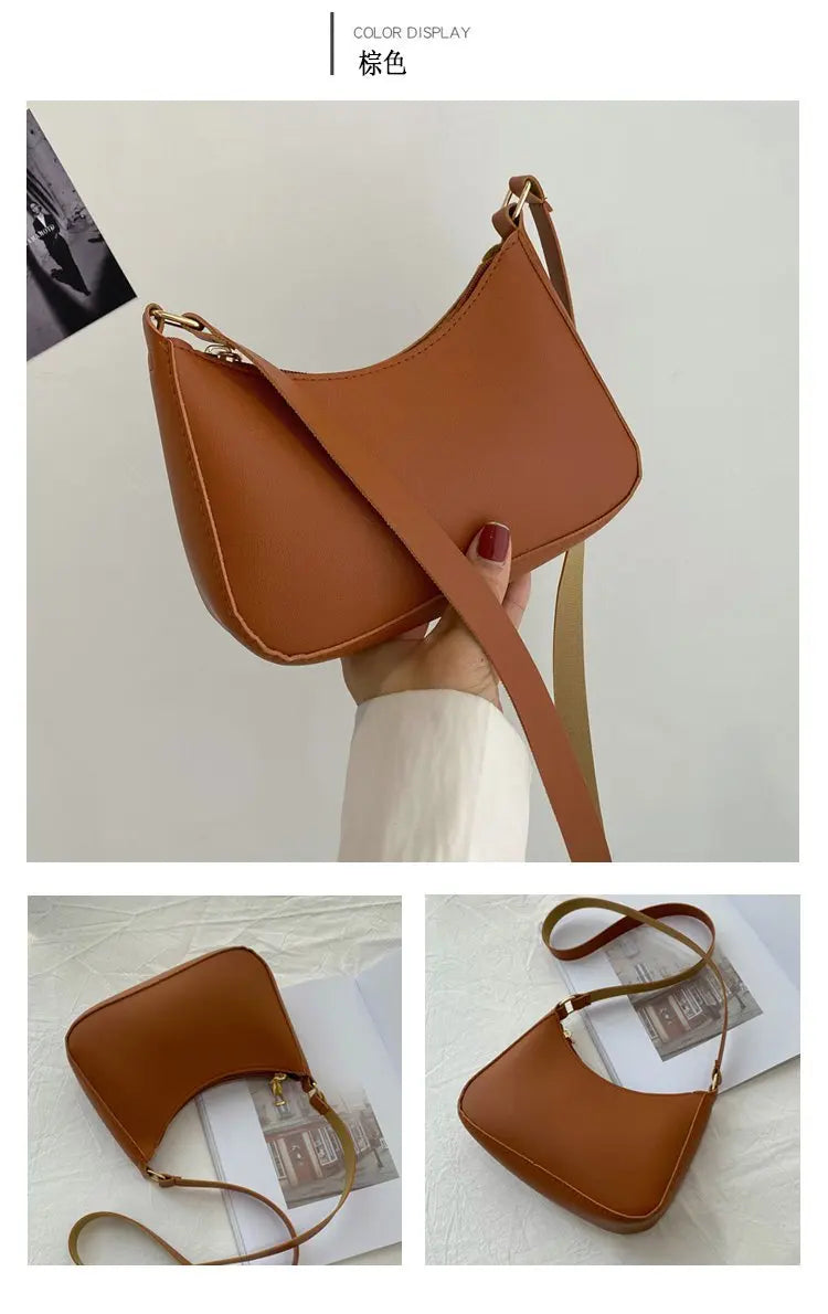 Nouveaux sacs à main de mode pour femmes rétro couleur unie en cuir PU épaule sous les bras sac décontracté femmes Hobos sacs à main sac à main femme