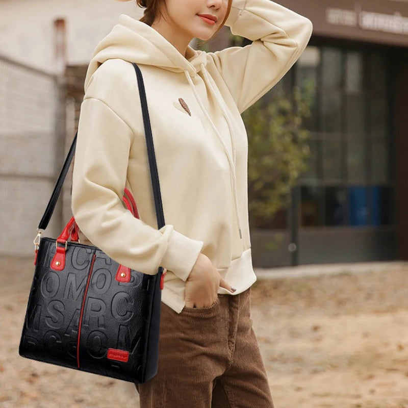 Sacs à bandoulière décontractés en cuir PU pour femmes, sac à main fourre-tout de luxe pour dames, grande capacité, sac initié au voyage