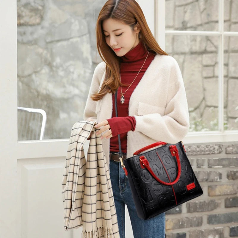 Sacs à bandoulière décontractés en cuir PU pour femmes, sac à main fourre-tout de luxe pour dames, grande capacité, sac initié au voyage