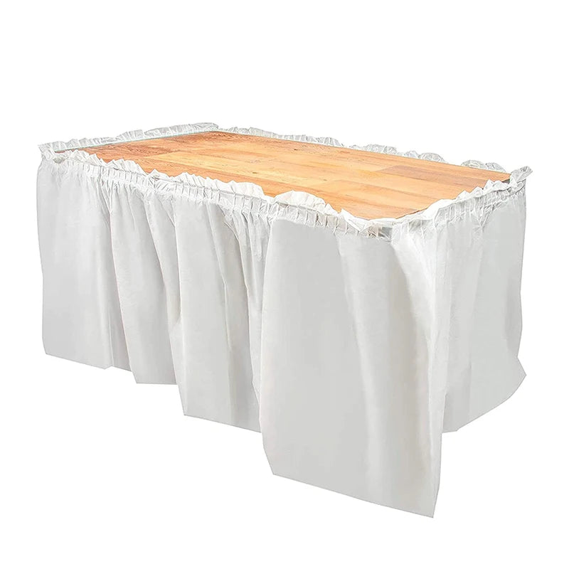 Holaroom jupe de Table jetable en plastique fête 6 couleurs 75x430 cm couverture de Table pour joyeux anniversaire fête mariage Festival décoration