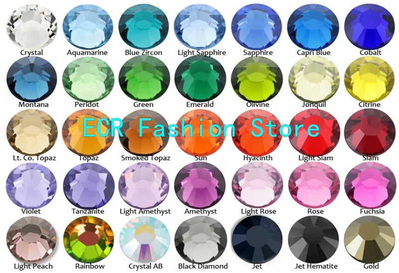 Cristal à paillettes AB/Base dorée transparente, Strass Non correcteurs à chaud SS3-SS40, Strass à dos plat et tissu pour vêtements, décorations pour Nail Art