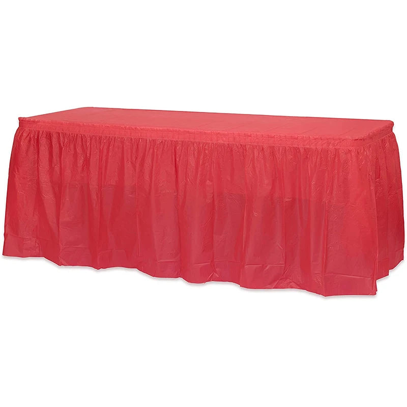 Holaroom jupe de Table jetable en plastique fête 6 couleurs 75x430 cm couverture de Table pour joyeux anniversaire fête mariage Festival décoration