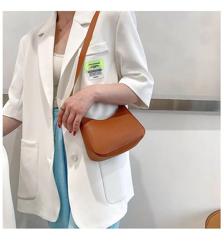 Nouveaux sacs à main de mode pour femmes rétro couleur unie en cuir PU épaule sous les bras sac décontracté femmes Hobos sacs à main sac à main femme