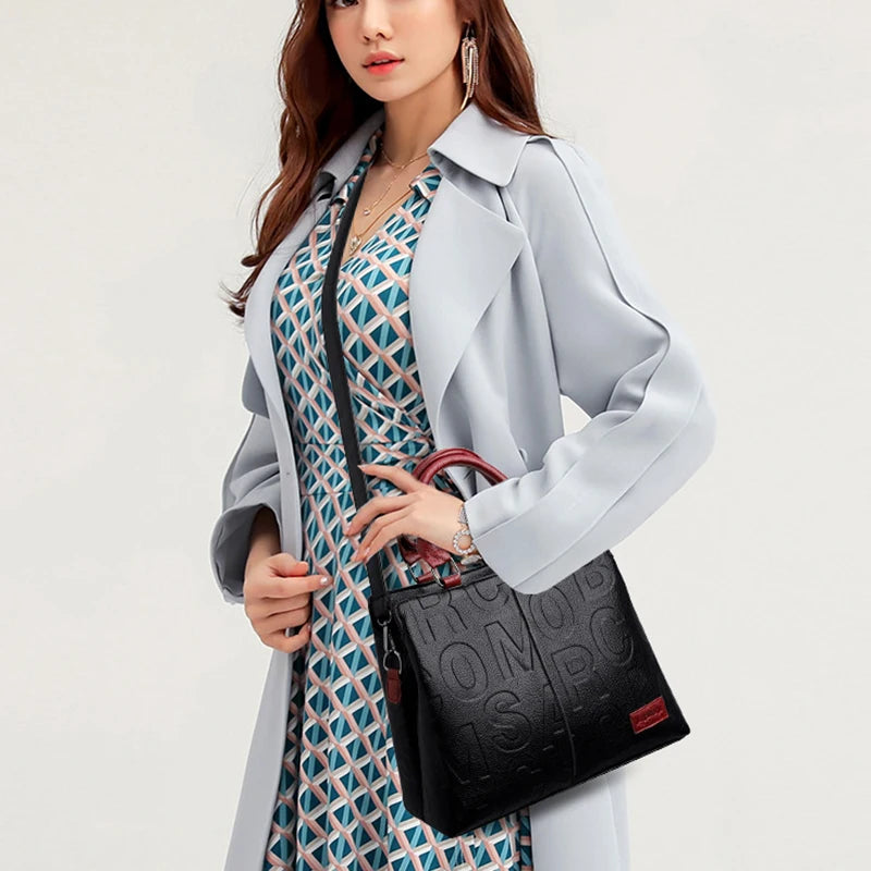 Sacs à bandoulière décontractés en cuir PU pour femmes, sac à main fourre-tout de luxe pour dames, grande capacité, sac initié au voyage