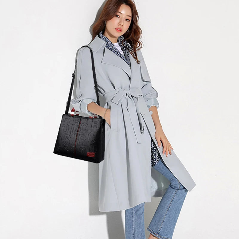 Sacs à bandoulière décontractés en cuir PU pour femmes, sac à main fourre-tout de luxe pour dames, grande capacité, sac initié au voyage