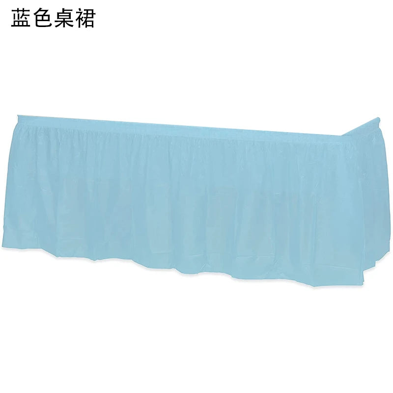 Holaroom jupe de Table jetable en plastique fête 6 couleurs 75x430 cm couverture de Table pour joyeux anniversaire fête mariage Festival décoration