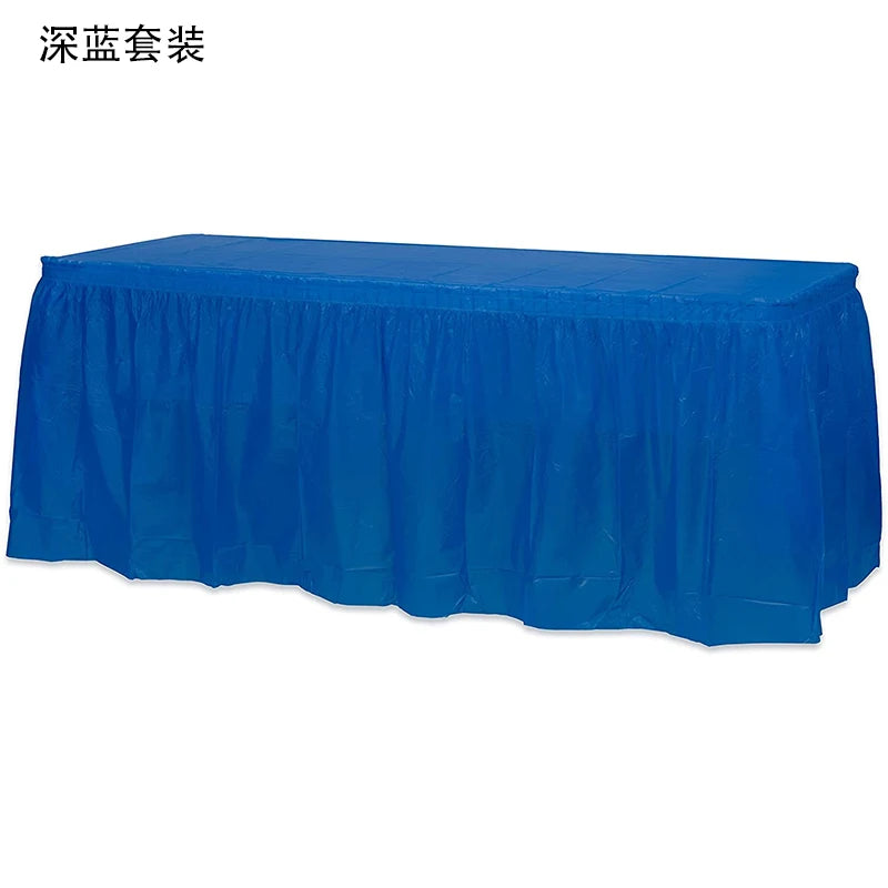 Holaroom jupe de Table jetable en plastique fête 6 couleurs 75x430 cm couverture de Table pour joyeux anniversaire fête mariage Festival décoration
